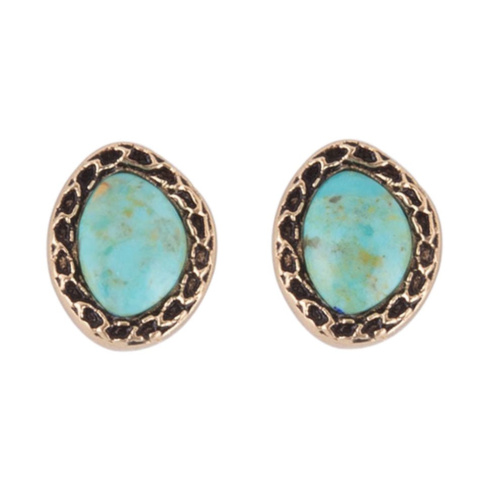 Genuine turquoise sale stud earrings