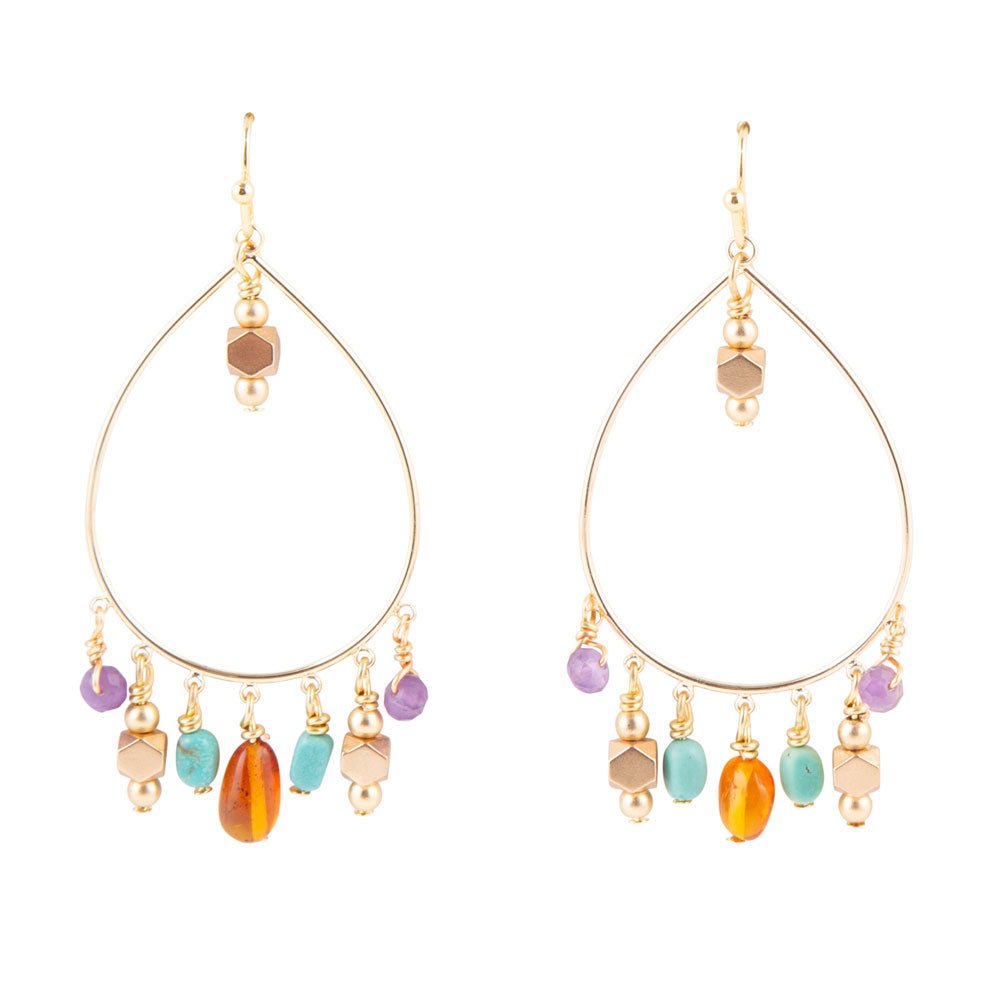 Natural Carnelian and Turquoise chandelier store earrings