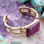 Purple Turquoise Golden Cuff Bracelet