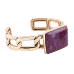 Purple Turquoise Golden Cuff Bracelet