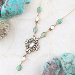 Mother of Pearl and Turquoise Barcelona Y-Necklace