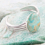 Bold Blue Turquoise and Sterling Silver Cuff Bracelet