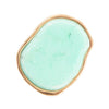 Cyan Green Chrysoprase Golden Bronze Ring