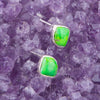 Abstract Lime Green Turquoise and Sterling Silver Stud Earrings