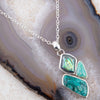 Blue Abalone Fire Sterling Silver Cluster Pendant Necklace