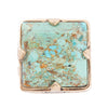 Square Statemenst Blue Turquoise Golden Ring