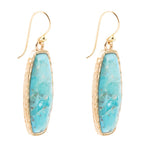 Odyssey Long Blue Turquoise and Golden Statement Earrings