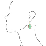 Lime Green Turquoise Golden Drop Earrings