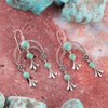 Floral Chandelier Blue Turquoise and Sterling Silver Earrings