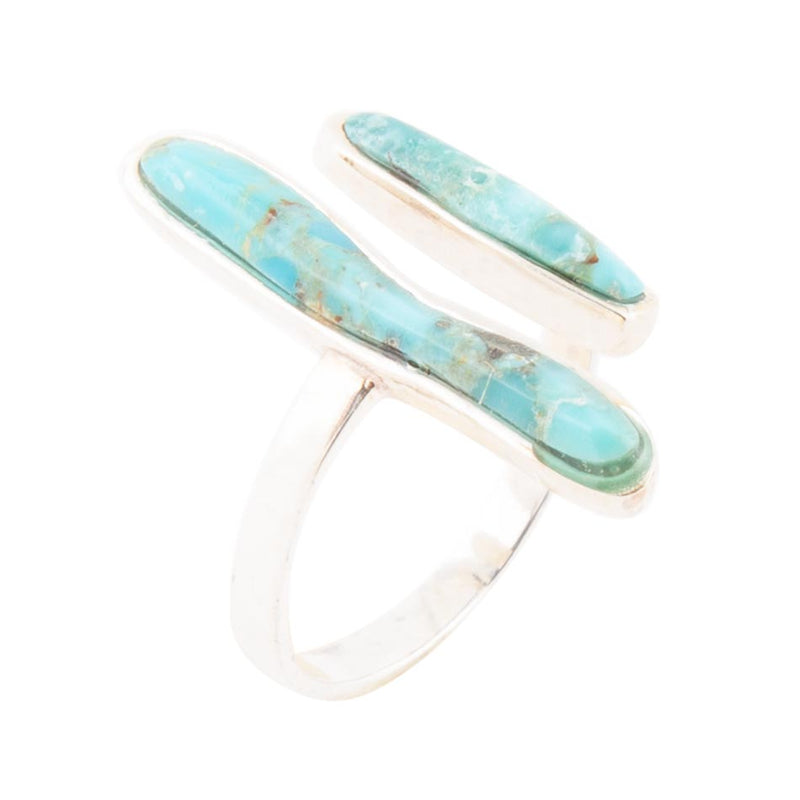 Size Adjustable Blue Turquoise and Sterling Silver Ring