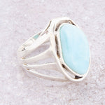 Abstract Blue Larimar and Sterling Silver Statement Ring - Barse Jewelry