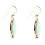 Abstract Green Chrysoprase Golden Drop Earrings - Barse Jewelry