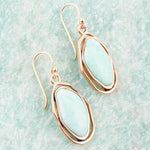 Abstract Green Chrysoprase Golden Drop Earrings - Barse Jewelry