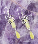 Albie Yellow Jade and Sterling Silver Drop Earrings - Barse Jewelry