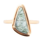 Alpine Green Seraphinite and Golden Bronze Ring - Barse Jewelry