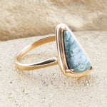 Alpine Green Seraphinite and Golden Bronze Ring - Barse Jewelry