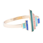 Art Deco Colorful Golden Statement Cuff - Barse Jewelry