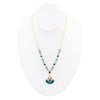 Art Deco Colorful Inlay Golden Necklace - Barse Jewelry