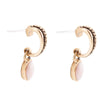 Aruba Pink Opal Hoop Golden Drop Earrings - Barse Jewelry