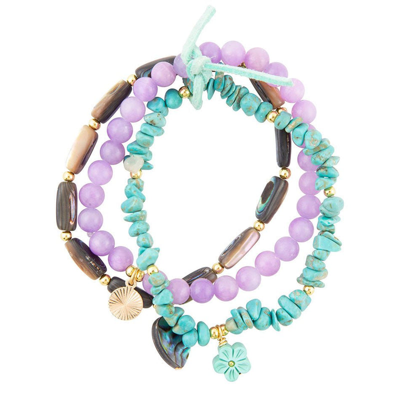 Aruba Purple Jade Bracelet Set - Barse Jewelry