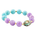 Aruba Purple Jade Chunky Stretch Bracelet - Barse Jewelry