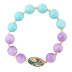 Aruba Purple Jade Chunky Stretch Bracelet - Barse Jewelry