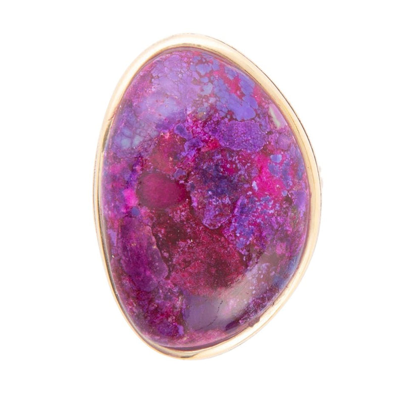 Aruba Purple Turquoise Golden Statement Ring - Barse Jewelry