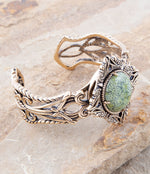 Aspen Green Serpentine and Golden Bronze Statement Cuff Bracelet - Barse Jewelry