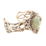 Aspen Green Serpentine and Golden Bronze Statement Cuff Bracelet - Barse Jewelry