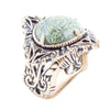 Aspen Green Serpentine Golden Statement Ring - Barse Jewelry