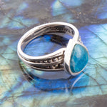 Astro Teardrop Blue Apatite and Sterling Silver Ring - Barse Jewelry