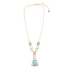 Athena Blue Turquoise Golden Necklace - Barse Jewelry