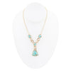 Athena Blue Turquoise Golden Necklace - Barse Jewelry