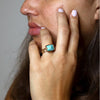 Athena Blue Turquoise Golden Ring - Barse Jewelry