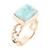 Athena Blue Turquoise Golden Ring - Barse Jewelry