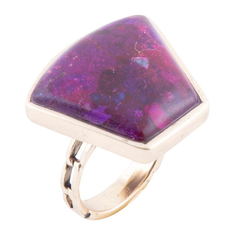 Athena Purple Turquoise Statement Golden Ring - Barse Jewelry