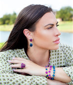 Athena Purple Turquoise Statement Golden Ring - Barse Jewelry