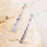 Aztec Blue Turquoise and Sterling Silver Linear Drop Earrings - Barse Jewelry