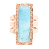 Aztec Blue Turquoise Golden Statement Ring - Barse Jewelry