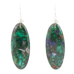 Azurite Matrix Statement Sterling Silver Drop Earrings - Barse Jewelry