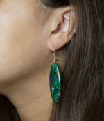 Azurite Matrix Statement Sterling Silver Drop Earrings - Barse Jewelry