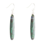 Azurite Matrix Statement Sterling Silver Drop Earrings - Barse Jewelry