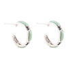 Baguette Blue Turquoise and Sterling Silver Hoop Earrings - Barse Jewelry