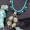 Barcelona Blue Turquoise and Black Onyx Golden Statement Necklace - Barse Jewelry