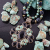 Barcelona Turquoise and Black Onyx Golden Statement Necklace - Barse Jewelry