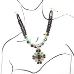 Barcelona Turquoise and Black Onyx Golden Statement Necklace - Barse Jewelry