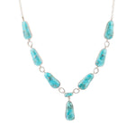 Biwa Blue Turquoise and Sterling Silver Link Necklace - Barse Jewelry