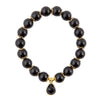 Black Onyx Golden Stretch Bracelet - Barse Jewelry