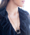 Black Onyx Mixed Metal Pendant Necklace - Barse Jewelry