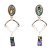 Blue Abalone Drop Chain Sterling Silver Earrings - Barse Jewelry